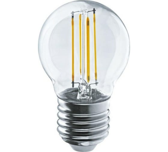Лампа светодиодная E27 шар/G45, 12Вт, 4000K-4000K / холодно-белый, 1200лм, филаментная, ОНЛАЙТ 80885 (80885)