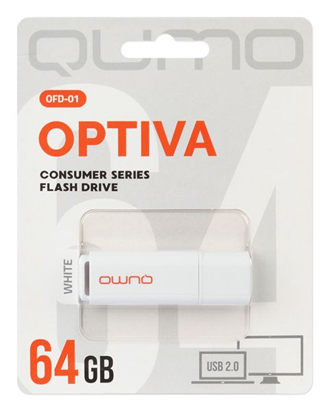 Флешка QUMO USB 2.0 64GB Optiva 01 White QM64GUD-OP1-white