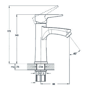 Смеситель для раковины Solone FAB (FAB1-A020)