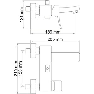 Смеситель для ванны Wasserkraft Aller хром (1061)