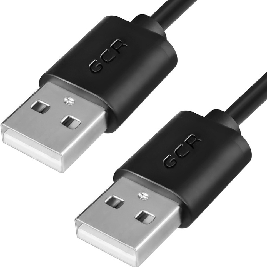 Кабель GreenConnect 0.3m USB 2.0, AM/AM, черный (GCR-UM5M-BB2S-0.3m)