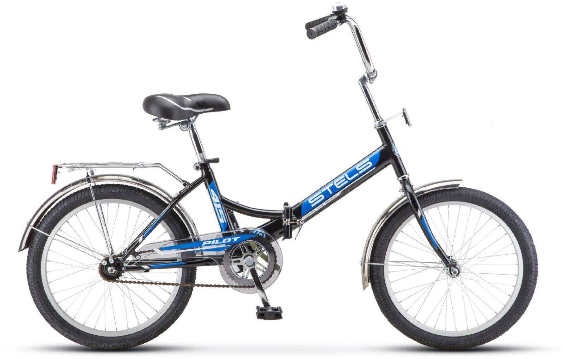 Велосипед городской складной Stels Pilot-415 20 (Z010) черный/синий (lu086384)