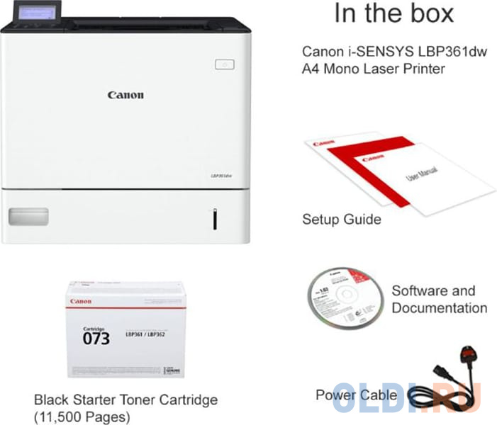 Принтер лазерный Canon i-Sensys LBP361DW (5644C008) A4 Duplex Net WiFi белый