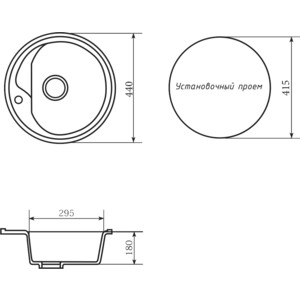 Кухонная мойка Mixline ML-GM10 44х44 графит 342 (4620031445425)