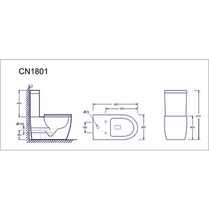 Унитаз-компакт безободковый Ceramicanova Mia Rimless, с сиденьем микролифт (CN1801-B, CN1801-T) в Москвe