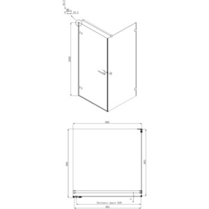 Душевой уголок Ambassador Abner 90x90 прозрачный, хром (10011101L)