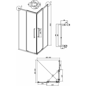 Душевой уголок Grossman Cosmo 90x90 шиншилла, хром (300.K33.02.9090.10.02)