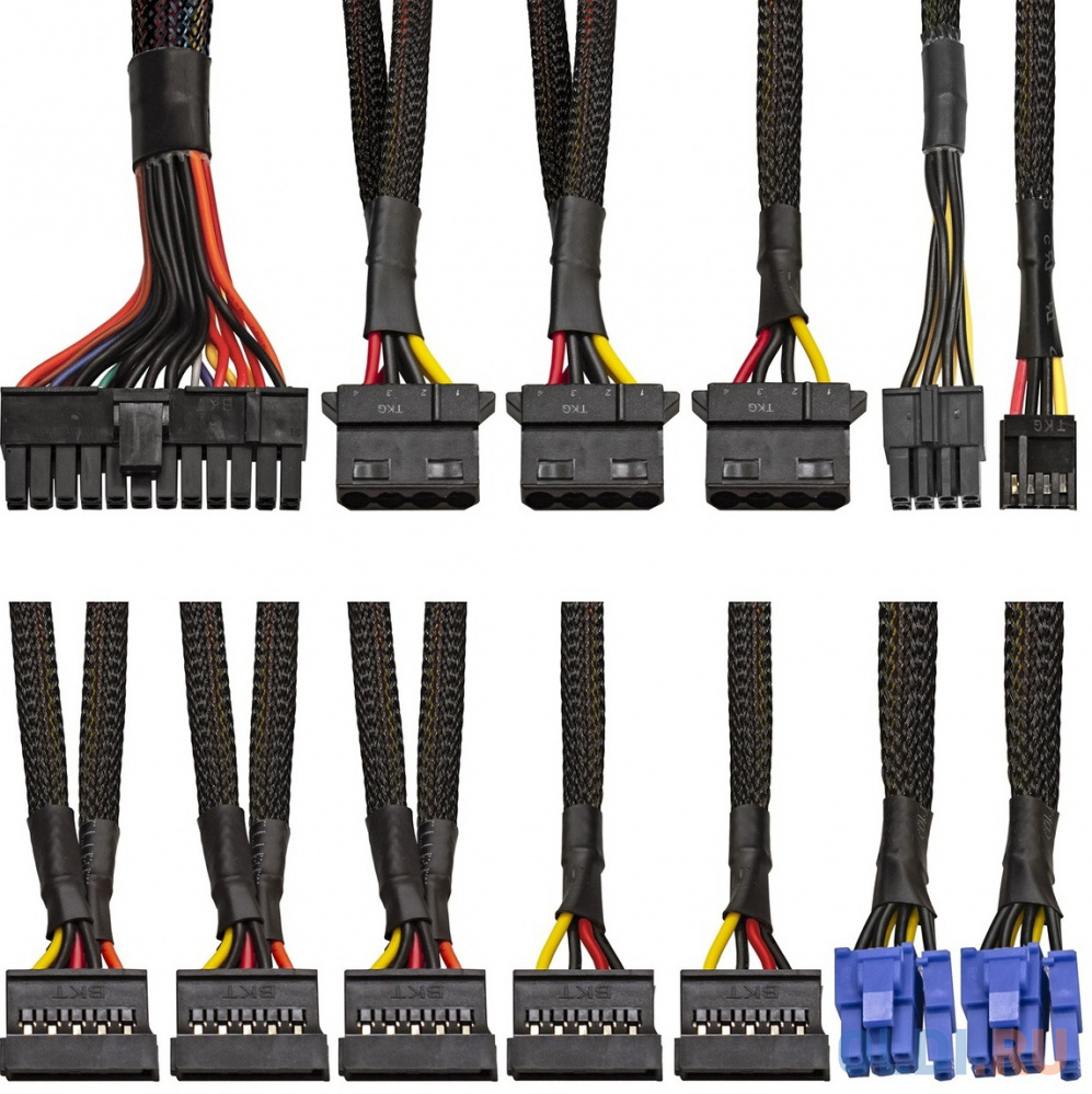 Блок питания 800W ExeGate EVO800 (ATX, APFC, SC, 12cm RGB fan, 24pin, (4+4)pin, PCIe, 5xSATA, 3xIDE, FDD, Cable Management, black, кабель 220V с защит в Москвe