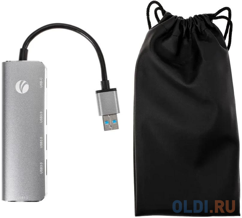 Адаптер концентратор USB 3.1 Type-A --> 4 USB3.0 Alum Shell  HUB+ PD, VCOM <CU4383A>