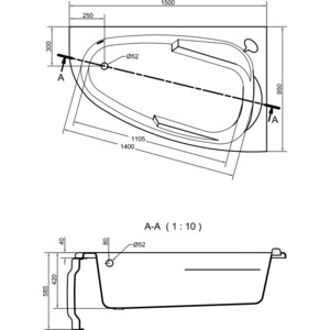 Акриловая ванна Cersanit Joanna 150x95 правая (WA-JOANNA*150-R / 63337)