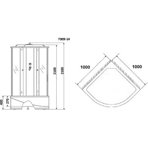 Душевая кабина Niagara NG-7309-14 100х100х215