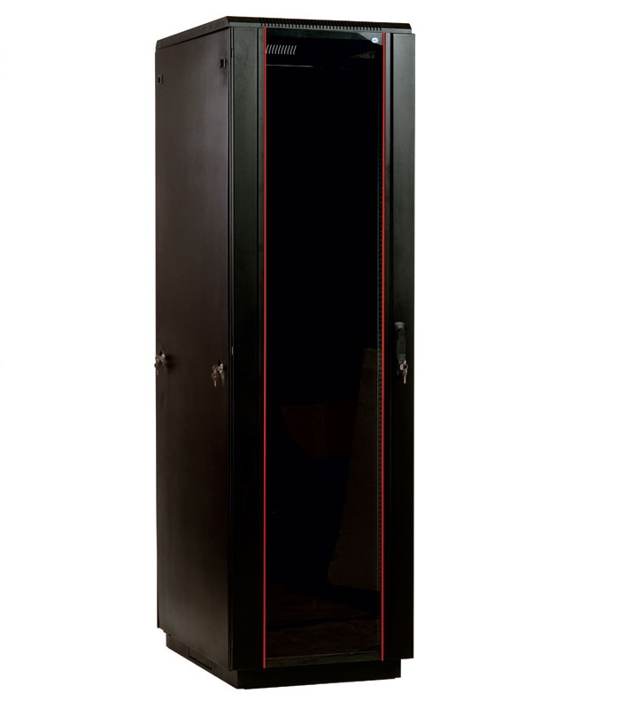 Шкаф телекоммуникационный напольный 42U 600x800 мм, стекло, черный, разборный (3 места), ЦМО ШТК-М ШТК-М-42.6.8-1ААА-9005 (30144532800)