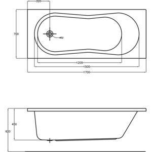 Акриловая ванна Cersanit Nike 170x70 (WP-NIKE*170 / 63347) в Москвe