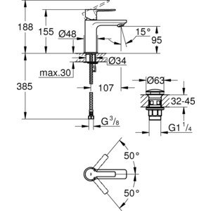 Смеситель для раковины Grohe Lineare New (23791001)