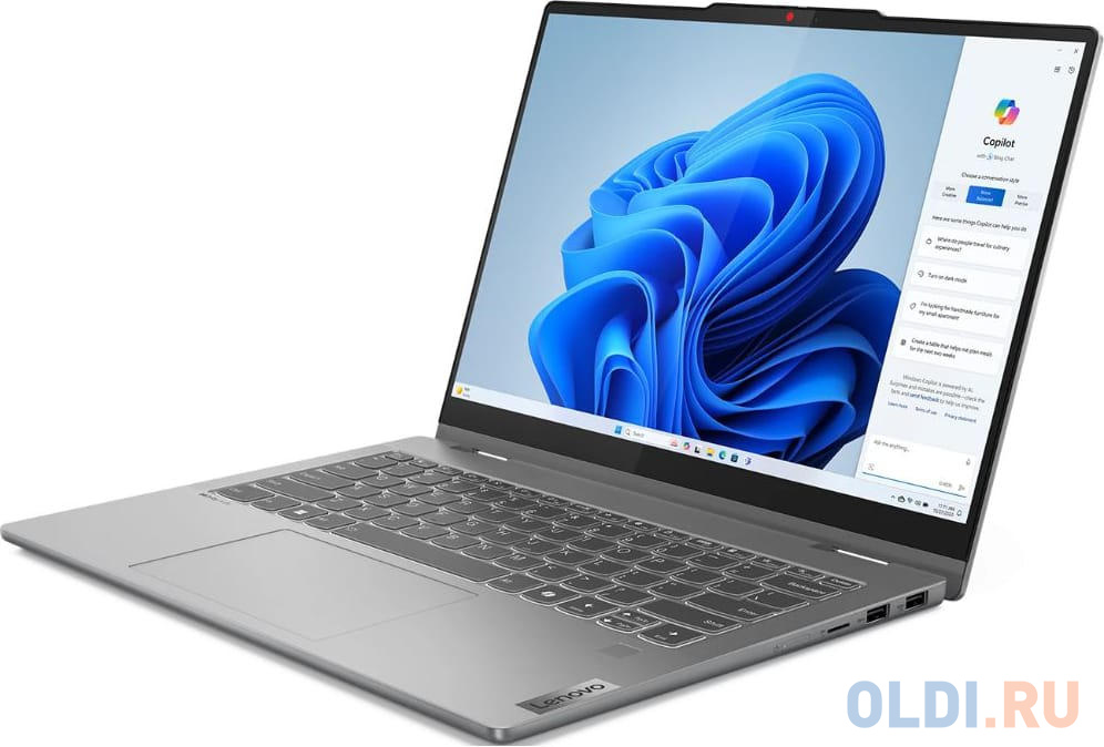 Ноутбук/ Lenovo IdeaPad 5 2-in-1 14AHP9 14"(1920x1200 IPS)/Touch/AMD Ryzen 5 8645HS(4.3Ghz)/16384Mb/512SSDGb/noDVD/Int:AMD Radeon 760M/Cam/BT/WiF