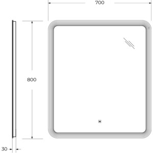 Зеркало Cezares Duet 70х80 с подсветкой, сенсор (CZR-SPC-DUET-700-800-LED-TCH)