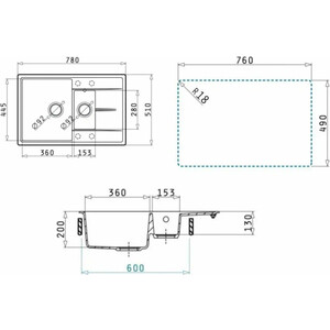 Кухонная мойка Uperwood Quartz Premium UPD-05-04 черная