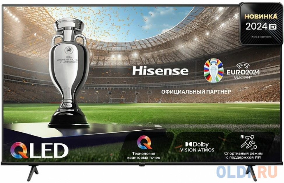 Телевизор QLED Hisense 43" 43E7NQ Frameless черный 4K Ultra HD 60Hz DVB-T DVB-T2 DVB-C DVB-S DVB-S2 USB WiFi Smart TV (RUS) в Москвe