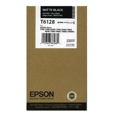 Картридж струйный Epson T6128 (C13T612800), черный матовый, оригинальный, объем 220мл, для Epson Stylus Pro 7880 / 9880 / 7450 / 9450