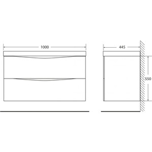 Тумба с раковиной BelBagno Marino 100 Rovere Bianco (MARINO-1000-2C-SO-WO-P, BB1000/445-LV-MR-PR)