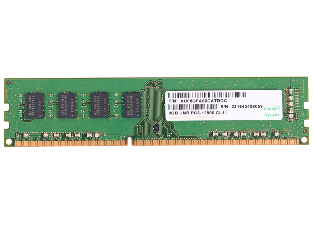 Оперативная память Apacer 8GB DDR3 UDIMM (AU08GFA60CATBGC/DL.08G2K.KAM)