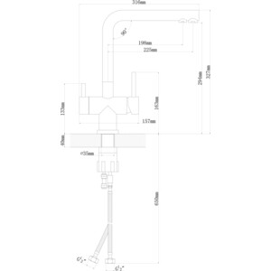 Кухонная мойка и смеситель Florentina Нире 860К антрацит Fs (20.205.D0860.302 + 333.19H.2123.302)