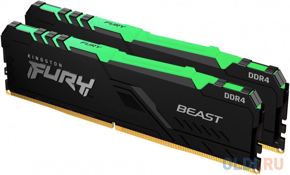 Память DDR4 2x16GB 2666MHz Kingston KF426C16BB12AK2/32 Fury Beast RGB RTL Gaming PC4-21300 CL16 DIMM 288-pin 1.2В dual rank с радиатором Ret в Москвe