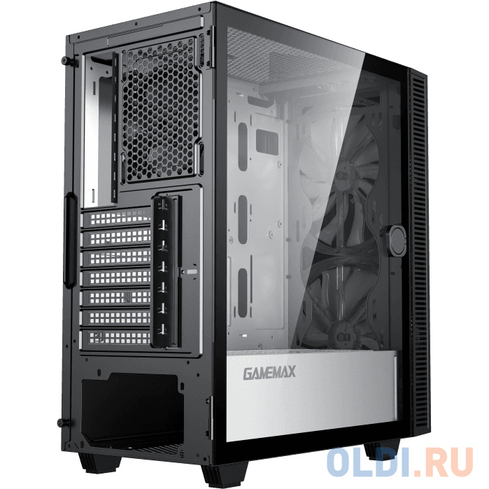 Компьютерный корпус, без блока питания ATX/ Gamemax Aero ATX case, black, w/o PSU, w/1xUSB3.0+1xUSB2.0, w/2x20cm ARGB GMX-20-ARGB front fans, w/1x12cm