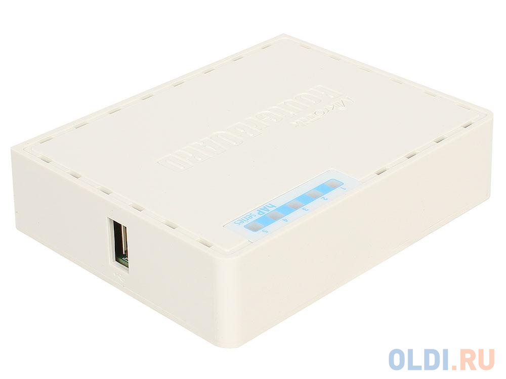 Маршрутизатор MikroTik RB952Ui-5ac2nD hAP ac lite  with 650MHz CPU, 64MB RAM, 5xLAN, built-in 2.4Ghz 802.11b/g/n two chain wireless with integrated an