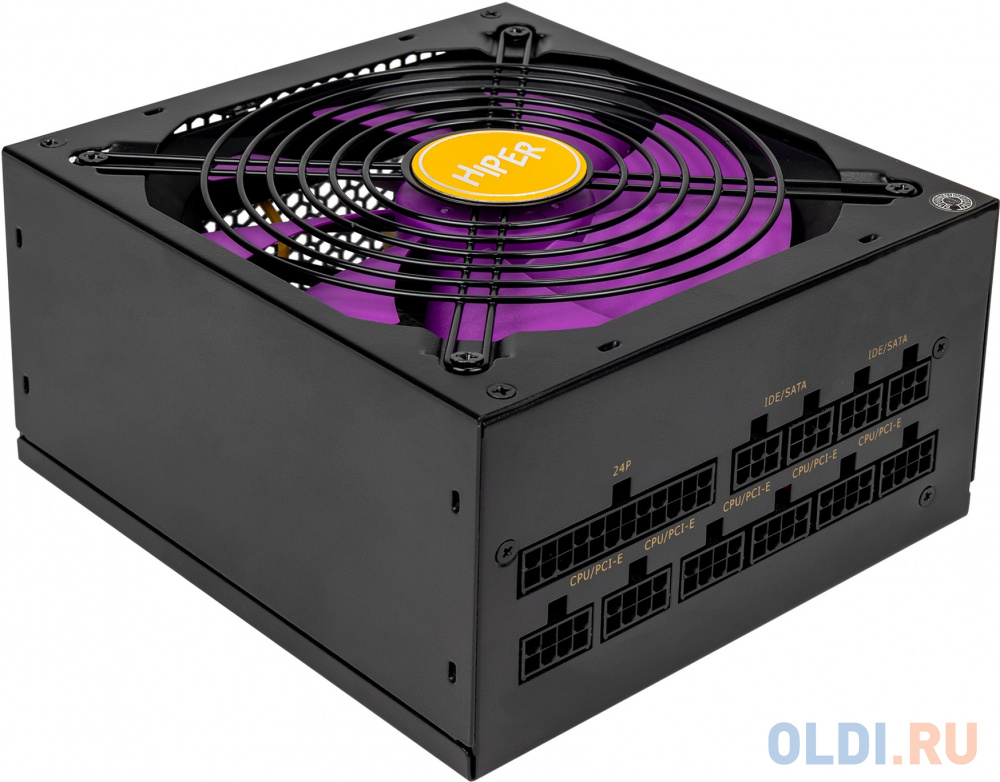 блок питания для ПК 1300 Ватт/ PSU HIPER HPG-1300FM (1300W, Gold 14cm Fan, 220V input, Efficiency 93%, Modular, Black)BOX