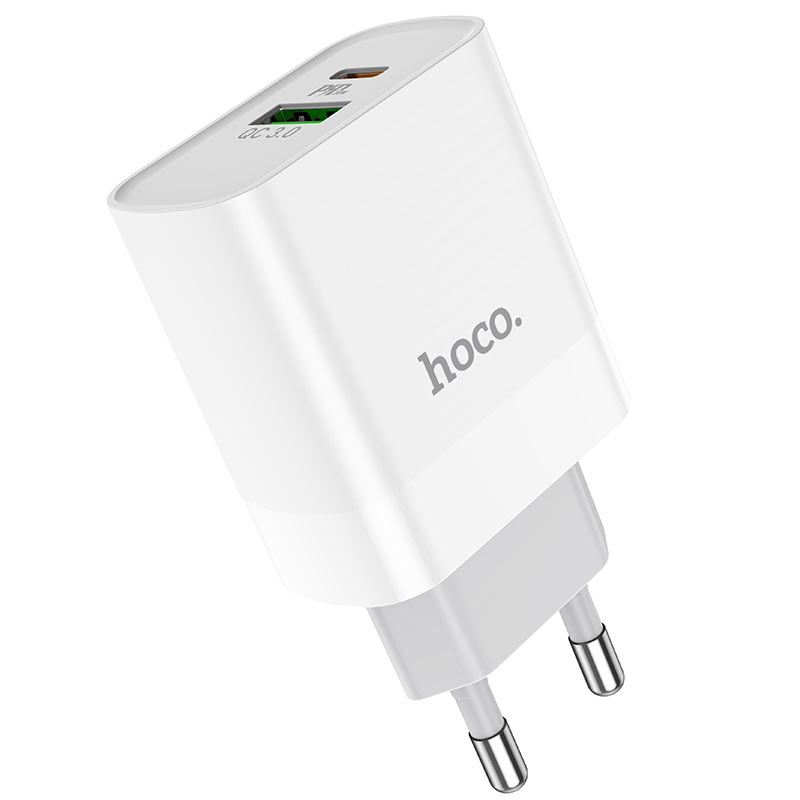 Сетевое зарядное устройство Hoco C80A Rapido 20 Вт, USB, USB type-C, Quick Charge, PD, 3.1А, белый