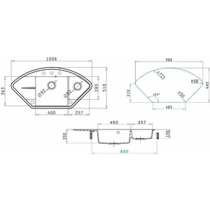 Кухонная мойка Uperwood Quartz Premium UPD-06-01 белая