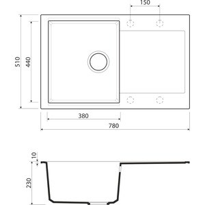 Кухонная мойка Omoikiri Daisen 78 DC с клапаном автомат, темный шоколад (4993326, 4956164)