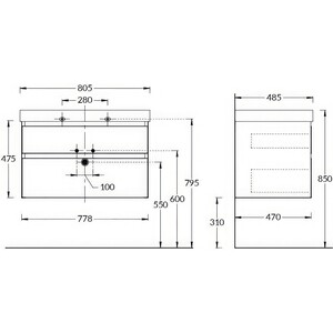 Тумба под раковину Kerama Marazzi Cubo 80 белая (CUB.80.2\WHT.M)