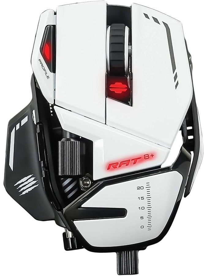 Мышь Mad Catz  R.A.T. 8+ белая (MR05DCINWH000-0)