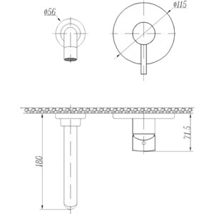 Смеситель для раковины Abber Wasser Kreis скрытый монтаж, черный матовый (AF8112B)