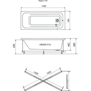 Акриловая ванна Triton Прага 170х70 (Щ0000049118) в Москвe