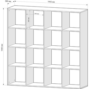 Стеллаж Mebel Ars Калакс 4х4 (дуб сонома)