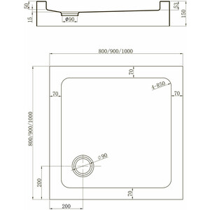 Душевой поддон Veconi Tezeo acrylic TZ-52 80x80 белый (TZ52-80-C5)