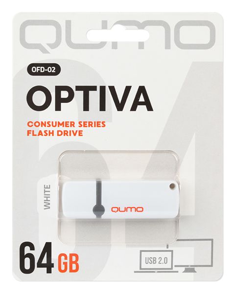 Флешка QUMO USB 2.0 64GB Optiva 02 White QM64GUD-OP2-white