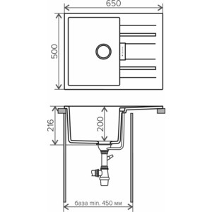 Кухонная мойка Tolero Loft TL-650 №923 белый (473639)