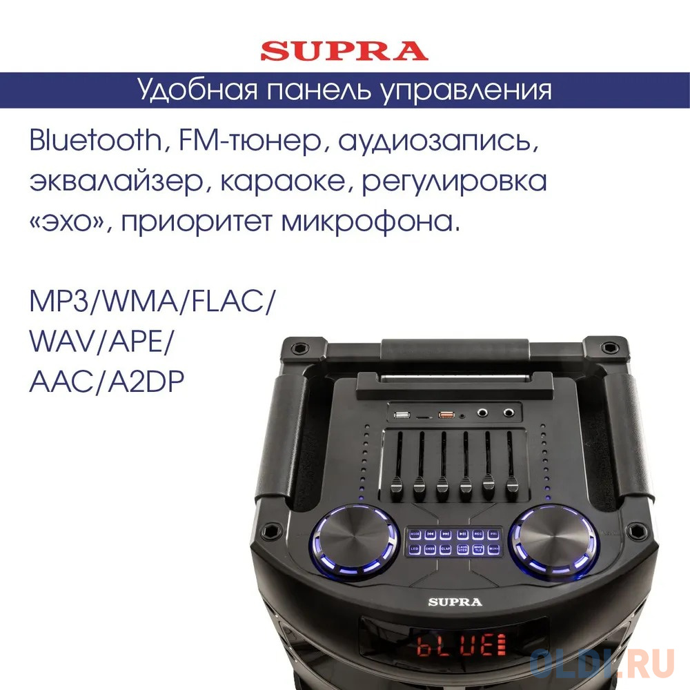 Минисистема Supra SMB-1300 черный 150Вт FM USB BT SD в Москвe