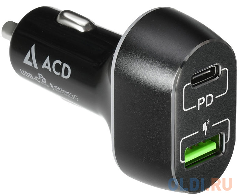 Автомобильное зарядное устройство ACD ACD-С632P-V1B 3/2/1.5 А USB-C черный