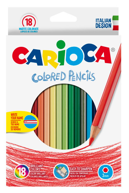 Набор цветных карандашей Carioca 41865, шестигранные, 18 шт., заточенные (41865)