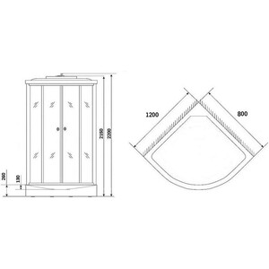 Душевая кабина Niagara NG-3324-14R 120х80х215 правая