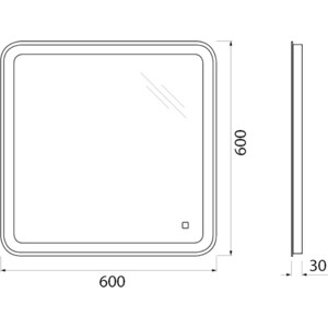 Зеркало BelBagno Spc-Mar 60х60 с подсветкой, сенсор (SPC-MAR-600-600-LED-TCH)