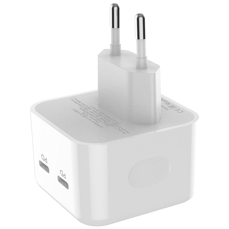 Зарядное устройство Pero TC18 USB-C + USB-C PD 35W White TC18W в Москвe