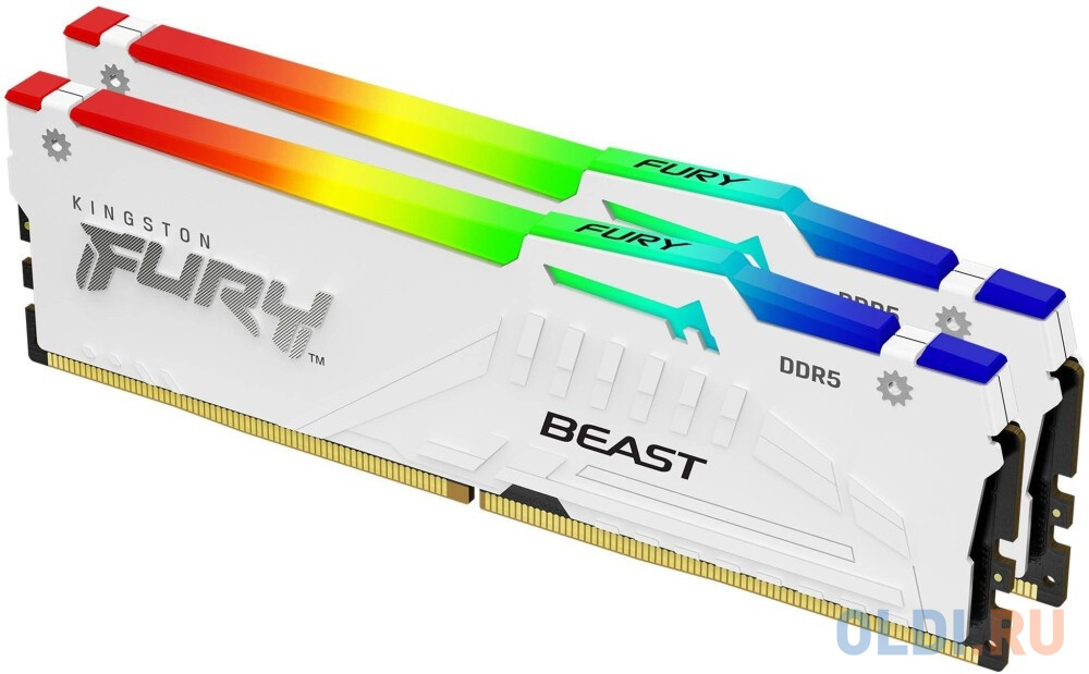 Модуль памяти Kingston 32GB 6000Mhz DDR5 CL36 K2 Fury Beast White RGB kit 2*16 CL36