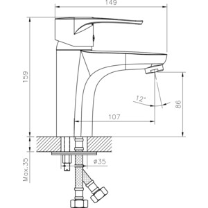 Комплект смесителей Decoroom для раковины и ванны, с душем, хром (DR70011, DR70043)