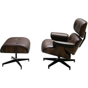 Комплект Bradex Кресло Eames lounge Chair коньячный и оттоманка Eames lounge Chair коньячный (FR 0006-7)